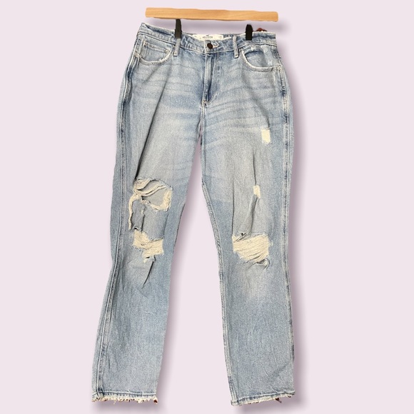 Hollister Denim - Hollister curvy high-rise ripped mom jeans